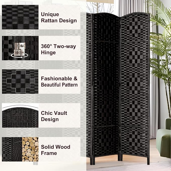 Rose Home Fashion 6 ft Tall Room Divider, Room Dividers and Folding Privacy - Image 4