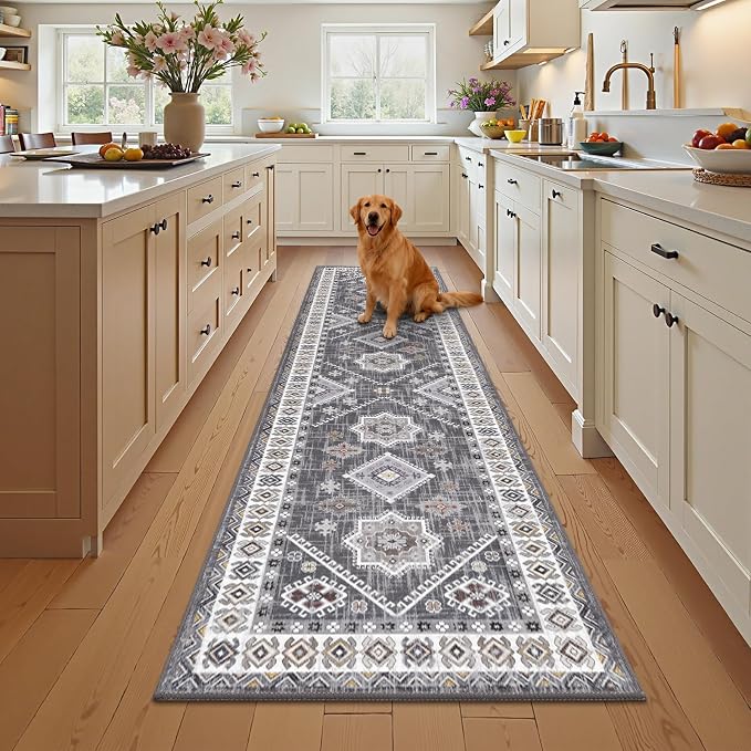 HEBE Washable Kitchen Rugs Runner 2'x 10', Non Slip Hallway Runner Rug - Image 9