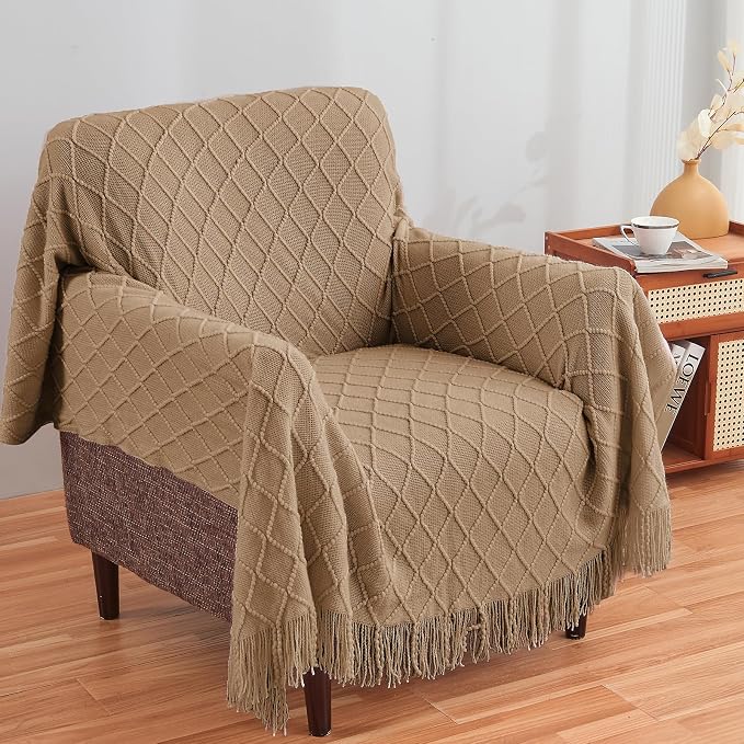 inhand Knitted Throw Blankets for Couch and Bed, Soft Cozy Knit Blanket - Image 4