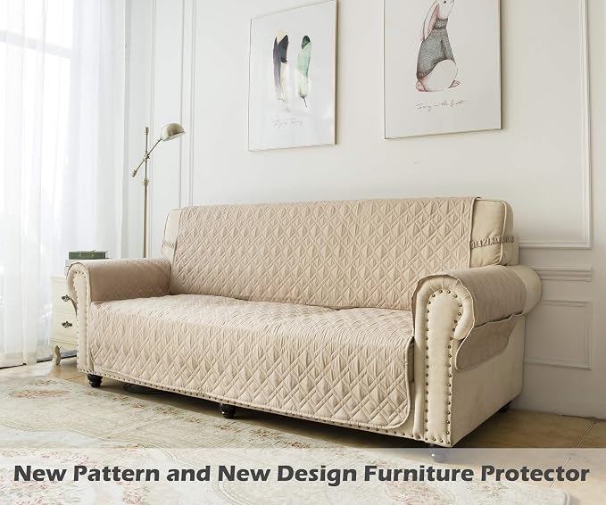 Ameritex Couch Sofa Slipcover 100% Waterproof Nonslip Quilted Furniture - Image 7