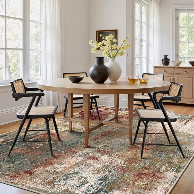 Washable Area Rugs Square 10ft Non-Slip Modern Abstract Soft - Image 8