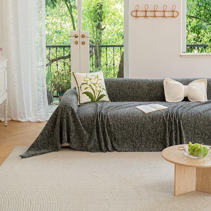 ROOMLIFE Gray Couch Cover Boho Sofa Covers - Image 9