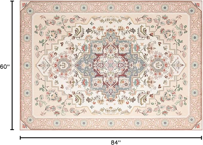 Phantoscope Washable Area Rug 5'x7' Non-Slip, Vintage Boho Rugs - Image 2