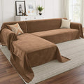 CAPALOCA Sectional Couch Covers, 2 Pieces Chenille Sofa Cover L Shaped Couch by CAPALOCA