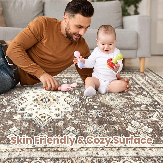 Vintage Living Room Area Rug 7x9 - Image 3