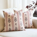 Amor Virisso Floral Throw Pillow Covers 24x24 Set of 2 Block Print Pillow by AffordableFloralPrintMaker