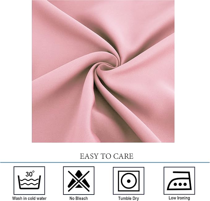Diraysid Pink Grommet Blackout Curtains - Image 4