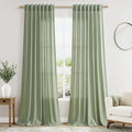 Nanspring Light Sage Linen Curtains 90 Inch Long 2 Panels Set by Nanspring
