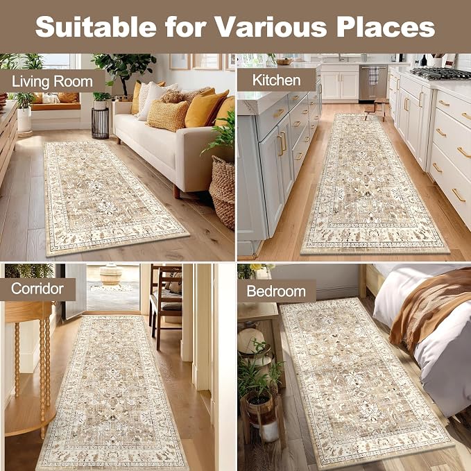 LOKHOM Washable Runner Rug, 3x6 Non-Slip Vintage Hallway Runner Rug - Image 9