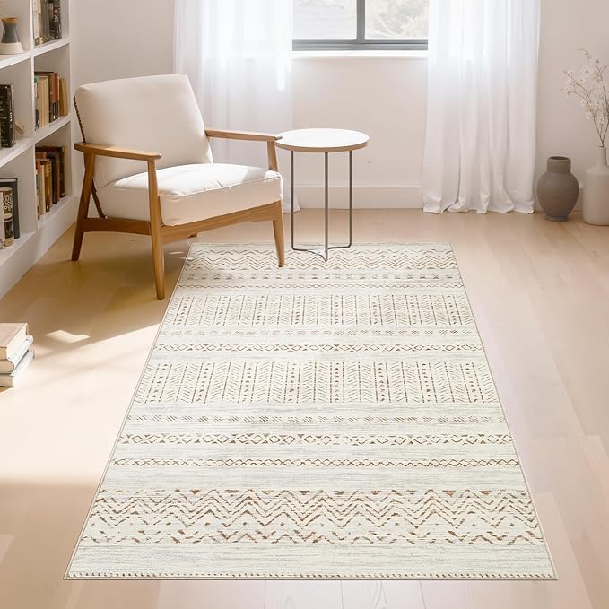 cotiled 3x5 Area Rug Living Room: Washable Boho Rugs by COTILED