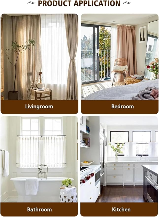 Yafa Home Fashion Heavy Duty Single Standard Adjustable Curtain Rod Hardware - Image 7