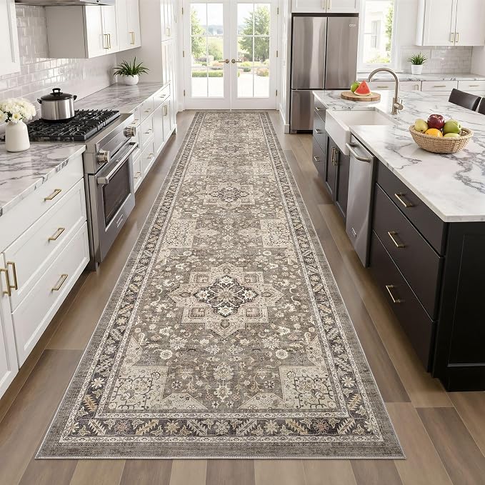 Vintage Hallway Runner Rug 3x8: Large Soft Washable Entryway - Image 7
