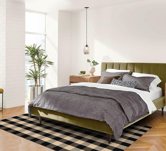 IOHOUZE Buffalo Plaid Rug 5x7 Ft Indoor Outdoor Rug, Washable Rugs - Image 4