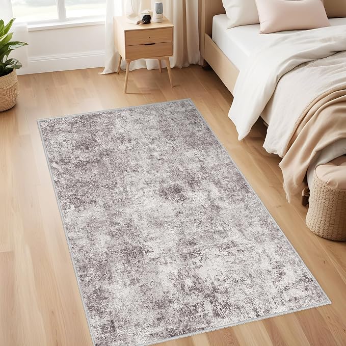 Abstract 3x5 Washable Rug: Modern Non Slip Area Rug Soft Carpet Foldable - Image 4
