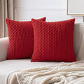 MIULEE Red Throw Pillow Covers Soft Corduroy Decorative Set of 2 Boho Striped by MIULEE
