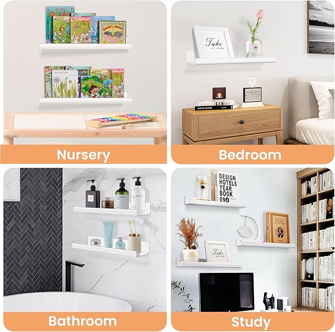 upsimples Acrylic Shelves for Wall Decor, Living Room, Floating Bookshelves for - Image 7