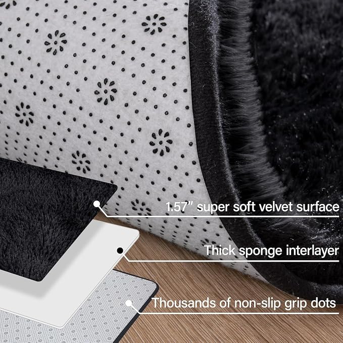 Merelax Soft Modern Indoor Shaggy Area Rug - Image 5