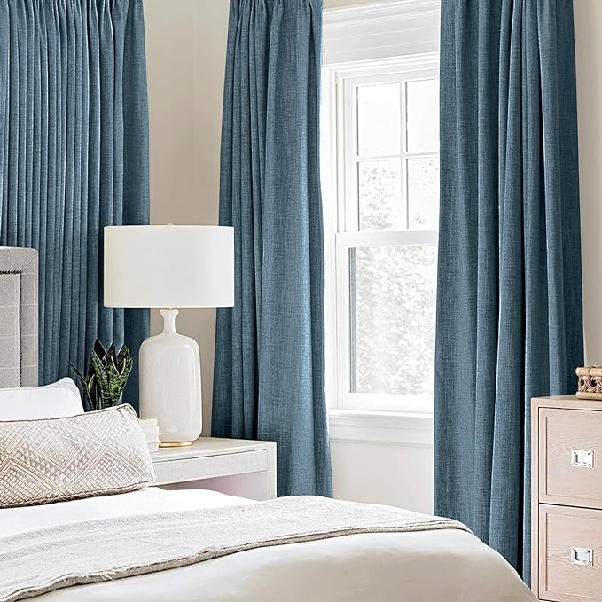 MIULEE Linen Texture Curtains for Bedroom Solid Blackout Thermal Insulated - Image 2