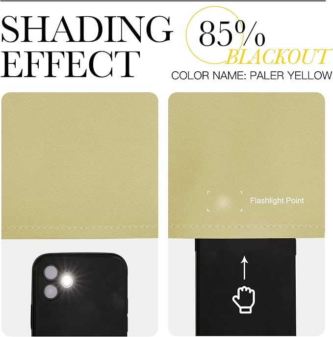NICETOWN Paler Yellow Room Darkening Curtains - Image 7