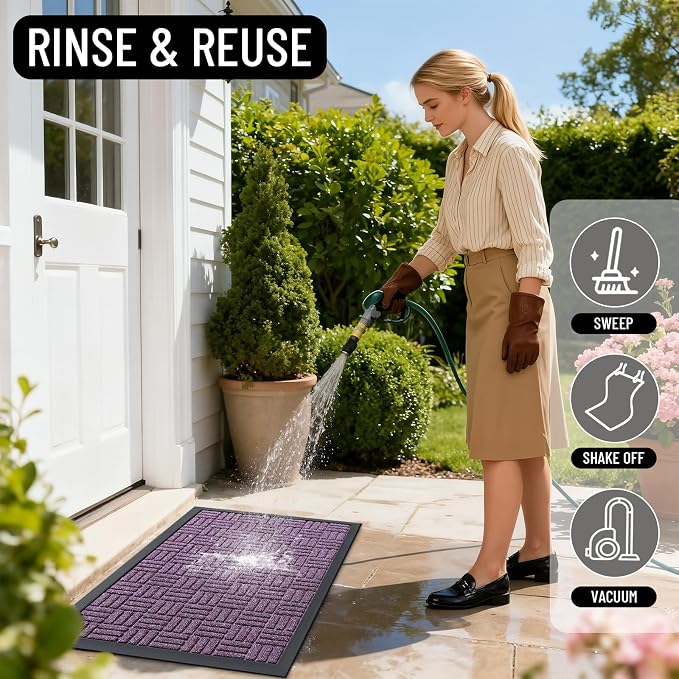 OLANLY Front Door Mat Outside Entrance 71x47, Heavy Duty Sturdy Natural Rubber - Image 7