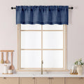 Chyhomenyc Navy Blue Valance for Windows, Light Filtering Faux Linen Slub by Chyhomenyc