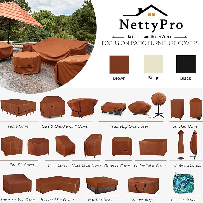 NettyPro Patio Bench Swing Loveseat Cushion Covers 59 Inch, Outdoor Furniture - Image 8