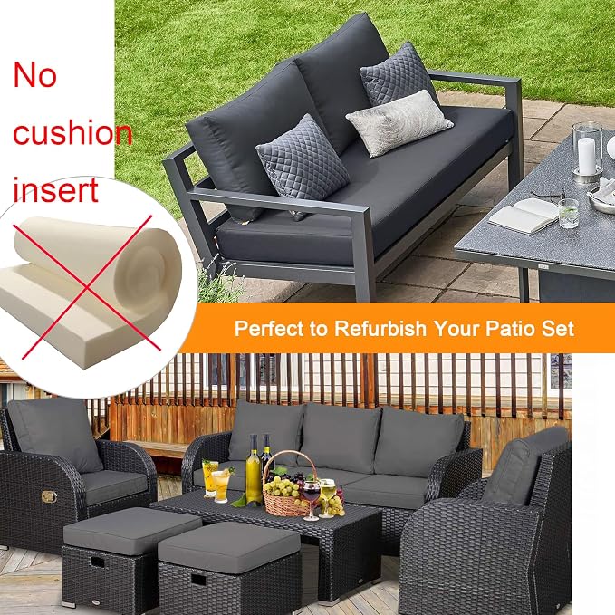 NettyPro Outdoor Patio Bench Swing Loveseat Cushion Cover, Water Resistant UV - Image 6