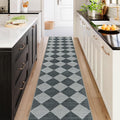Beeiva Checkered Rug Runner for Hallways 2.5x12, Kitchen Runner Rugs Non Skid by Beeiva