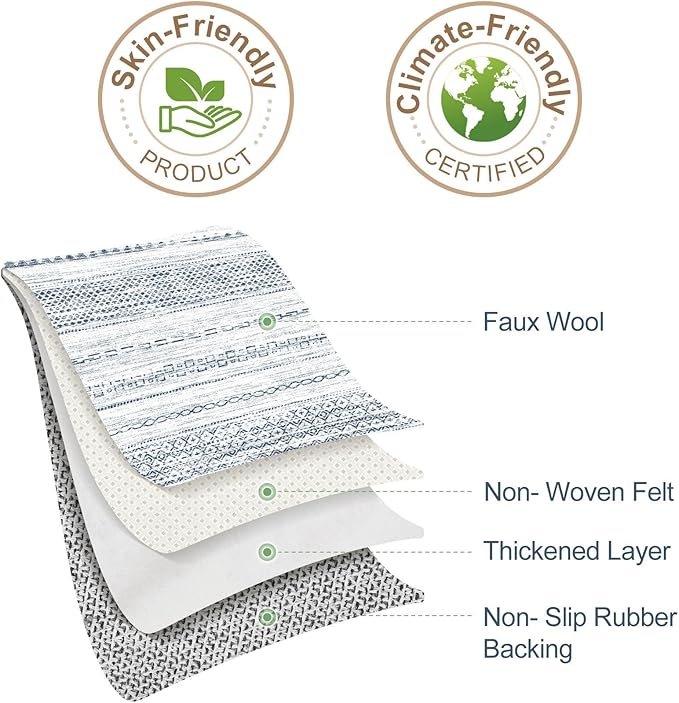 Nakagishi 6x9 Area Rugs Living Room: Washable Boho Large Neutral Soft Farmhouse - Image 5