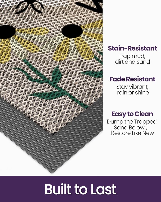 DEXI Front Door Mat Outside Entrance Welcome, Summer Froral Entryway Doormat - Image 3