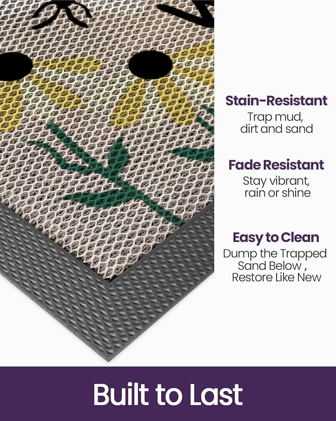 DEXI Front Door Mat Outside Entrance Welcome, Summer Floral Entryway Doormat - Image 3
