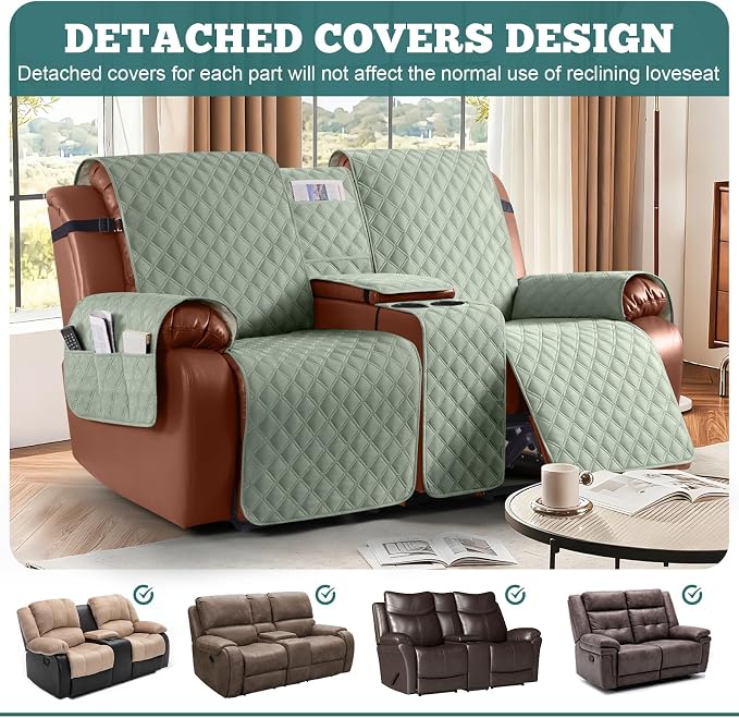 Ruaozz Waterproof Loveseat Recliner Cover - Image 3