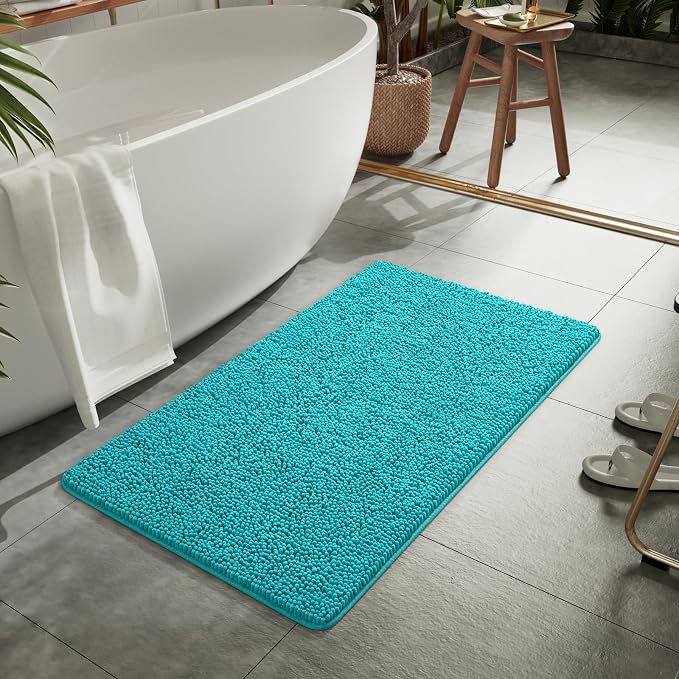 LOCHAS Luxury Bathroom Rug Shaggy Bath Mat 24 x 44 Inch, Washable Non Slip Bath - Image 7