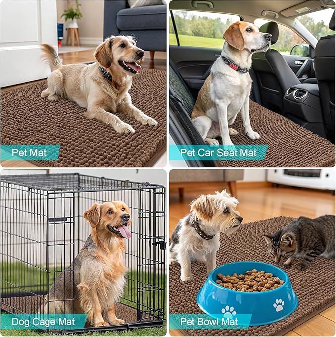 OLANLY Dog Door Mat for Muddy Paws 47x24, Absorbs Moisture and Dirt, Absorbent - Image 7