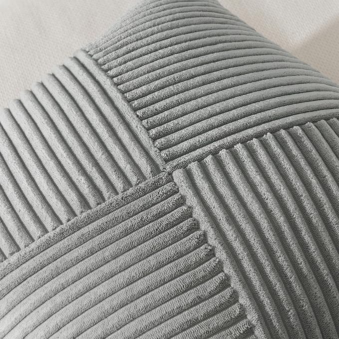 Topfinel Set of 2 LightGrey Decorative Throw Pillow Covers 12x12 Inch, Soft - Image 6
