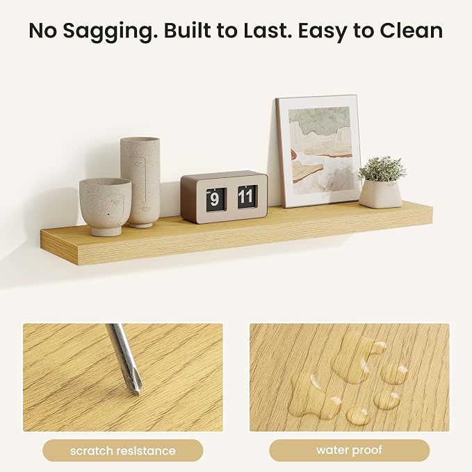 Fun Memories Rustic Wood Floating Shelves - Image 4