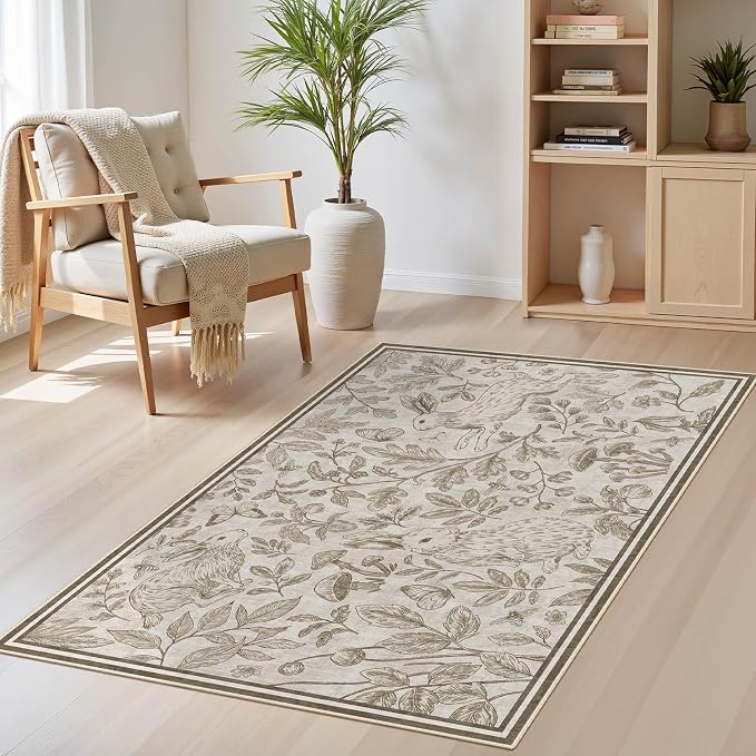 Vintage Living Room Area Rug 3x5 by COTILED