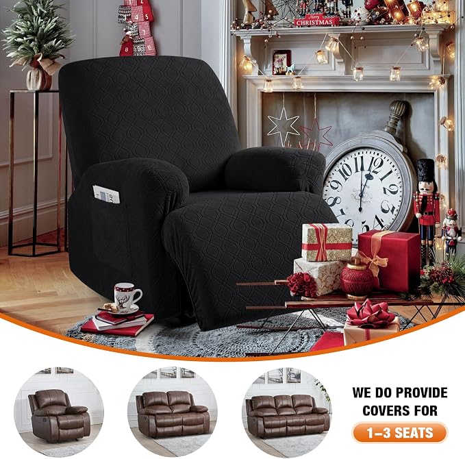 VANSOFY Recliner Chair Cover, 3-Pieces Stretch Recliner Covers - Image 4