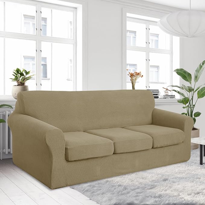 U-NICE HOME 4 Pieces Oversized Stretch Couch Cover Sofa Cover Washable Slipcover - Image 2