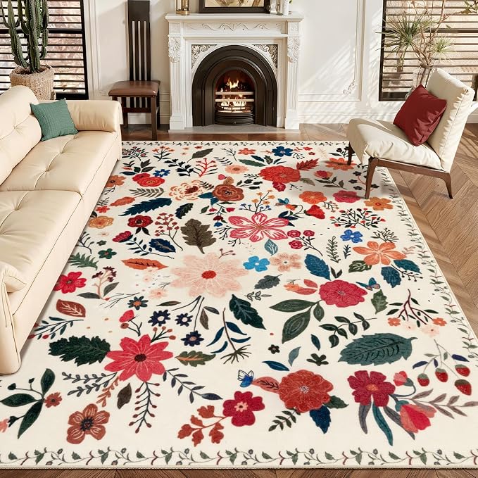 Tangsoo 5x7 Area Rug for Living Room Bedroom, Non Slip Machine Washable Boho by Tangsoo