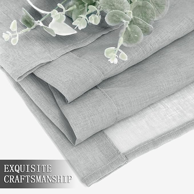 Tollpiz Sheer Curtains Living Room Linen Textured Curtain Sheers Light - Image 7