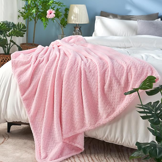 inhand Super Soft Pink Cute Throw Blanket, Cozy Plush Fleece Blanket Throw Size - Image 3
