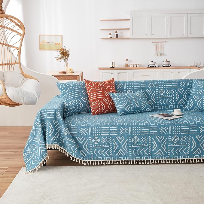 VClife Boho Couch Cover for 3 Cushion Couch Sofa Durable Soft Chenille Sofa by VCLIFE