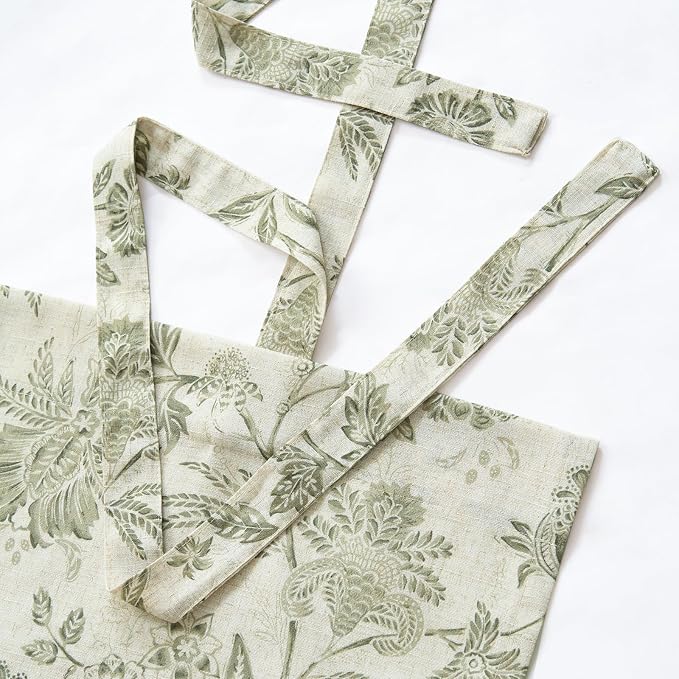jinchan Linen Floral Tie up Shade Valance Curtains - Image 8