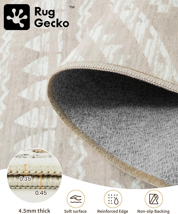 Miukiki 10x14 Area Rugs for Living Room Moroccan Washable Rugs Non Slip Indoor - Image 3