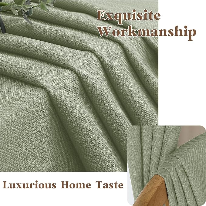 Gwine Light Green Valance for Windows, Light Filtering Faux Linen Textured - Image 8
