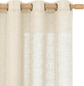 LAMIT Beige Linen Sheer Curtains 90 inch by LAMIT