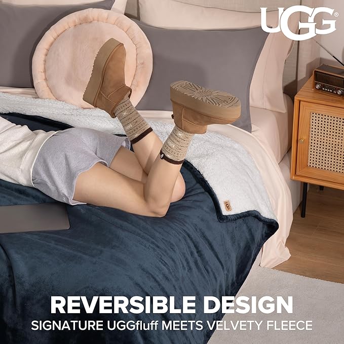 UGG Nita Full/Queen Blanket, Ultra Soft Queen Bedding, Cozy Plush Fuzzy Blanket - Image 4