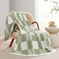 Snuggle Sac Checkered Blanket, Sage Green Throw Blanket by SnuggleSac