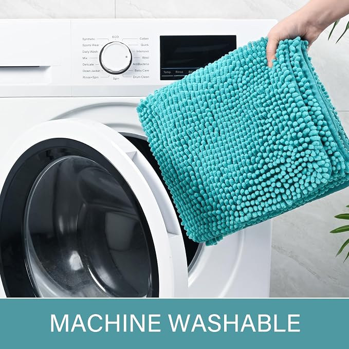 LOCHAS Luxury Bathroom Rug Shaggy Bath Mat 24 x 48 Inch, Washable Non Slip Bath - Image 6
